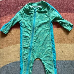SwimZip 0-6 month Long-Sleeve UPF 50+ Seashell Swimsuit